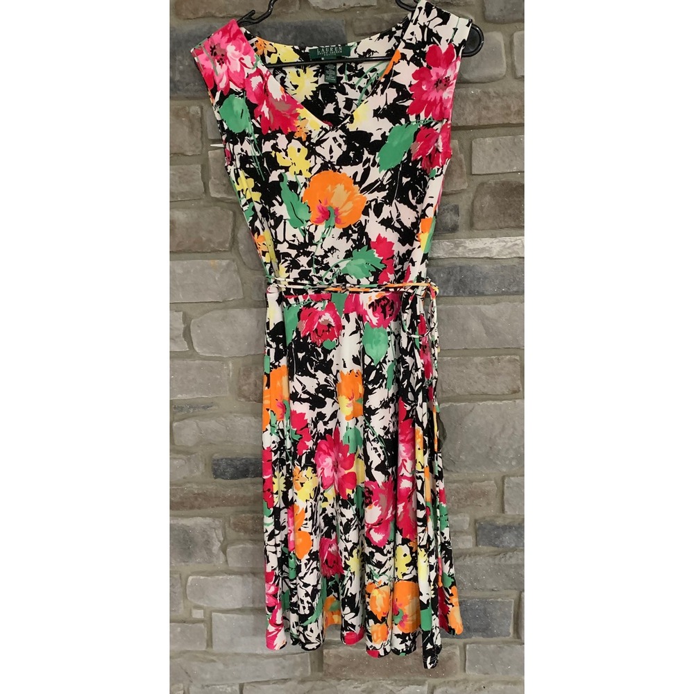 Lauren Ralph Lauren Petite Floral Dress PXS Vintage Retro Boho Cottagecore Y2K